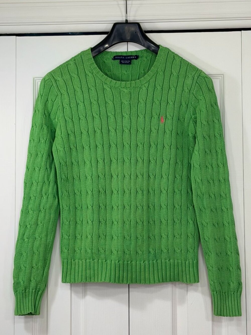 Ralph Lauren Cable Knit Cotton Crewneck Sweater